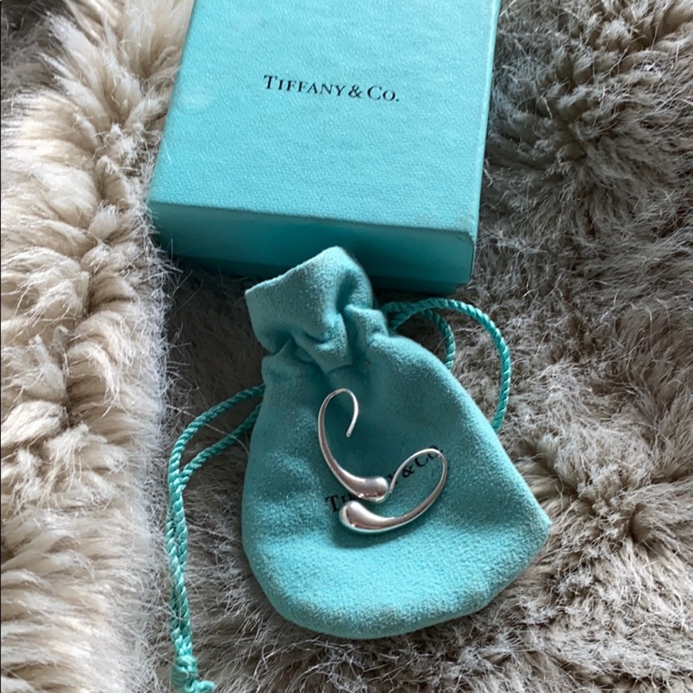 Tiffany&Co.Rare Elsa Peretti Silver Tear Earrings